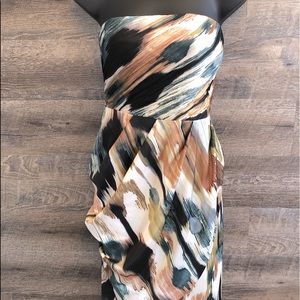 Ann Taylor Strapless Cocktail Watercolor Dress 8